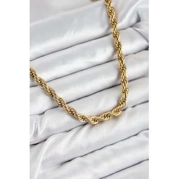 316L Çelik Burgu Model Gold Renk Kadın Kolye