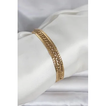 316L Çelik Gold Renk 3lü Kadın Bileklik