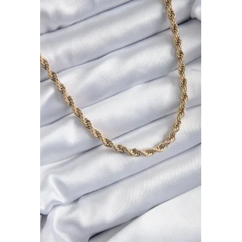 316L Çelik Gold Renk 60 cm Burgu Model Kadın Kolye