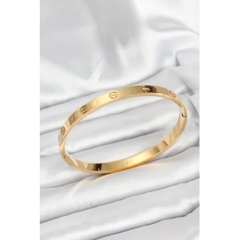 316L Çelik Gold Renk 65 mm Kadın Kelepçe Bileklik