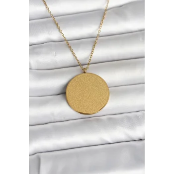 316L Çelik Gold Renk Ayetel Kürsi ve Allah Yazılı Kolye