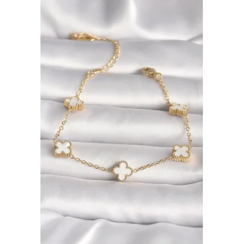 316L Çelik Gold Renk Baby Boy Yonca Model Kadın Bileklik