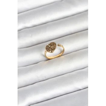 316L Çelik Gold Renk Kalp Model Kadın Yüzük