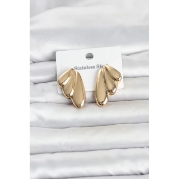 316L Çelik Gold Renk Vintage Kadın Küpe