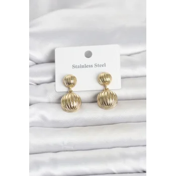 316L Çelik Gold Renk Vintage Model Kadın Küpe