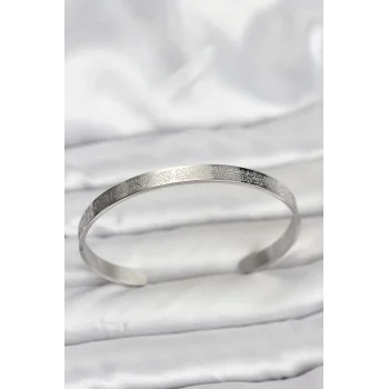 316L Çelik Gümüş Renk Ayetel Kürsi Yazılı Bileklik