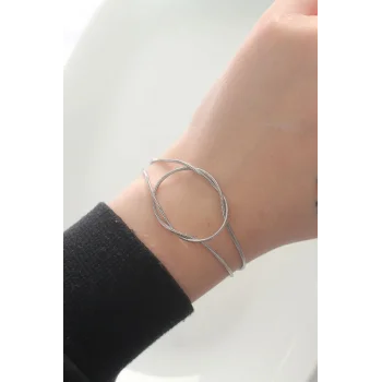 316L Çelik Gümüş Renk Düğüm Model Bileklik