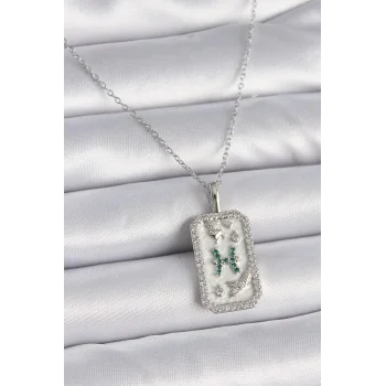 316L Çelik Gümüş Renk Zincir Balık Burcu Zirkon Taşlı Kadın Kolye