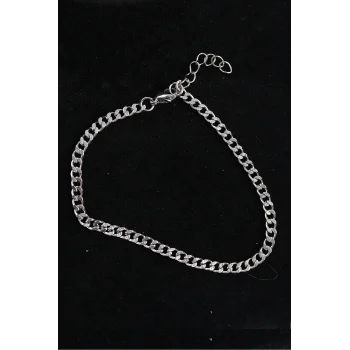 316L Çelik İnce Klasik Model Gümüş Renk Erkek Bileklik