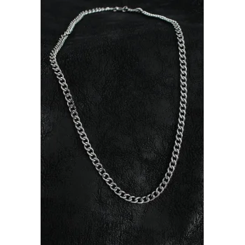 316L Çelik Klasik Zincir Model Gümüş Renk Erkek Kolye