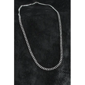 316L Çelik Klasik Zincir Model Gümüş Renk Erkek Kolye