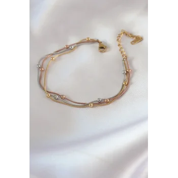 316L Çelik Mix Renk Minimal Toplu Kadın Bileklik