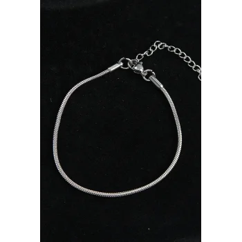 316L Çelik Oval İtalyan Model Gümüş Renk Erkek Bileklik