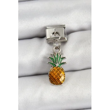 316L Çelik Sallantılı Ananas Model Gümüş Renk Nomination Charm