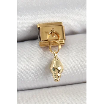 316L Çelik Sallantılı Deniz Kabuğu Model Gold Renk Nomination Charm