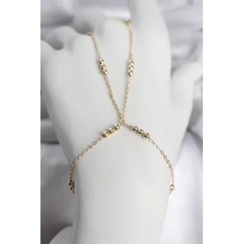 316L Çelik Top Zincirli Gold Renk Kadın Şahmeran