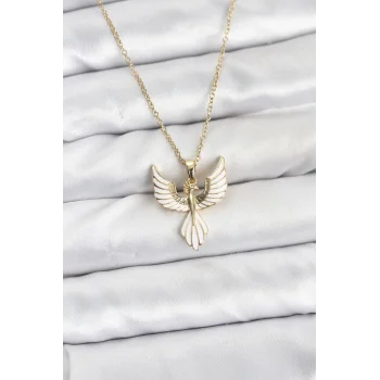 316L Çelik Zincir Gold Renk Anka Kuşu Model Kadın Kolye