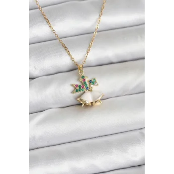 316L Çelik Zincir Gold Renk Chirtsmas Bell Model Yılbaşı Temalı Kadın Kolye