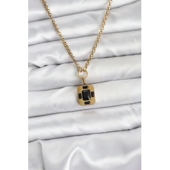 316L Çelik Zincir Gold Renk Vintage Model Kadın Kolye