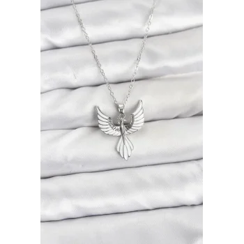 316L Çelik Zincir Gümüş Renk Anka Kuşu Model Kadın Kolye