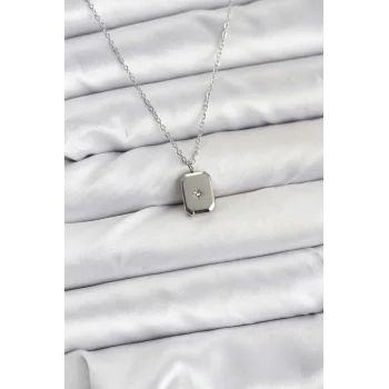 316L Çelik Zincir Gümüş Renk Minimal Kutup Yıldızı Model Kadın Kolye