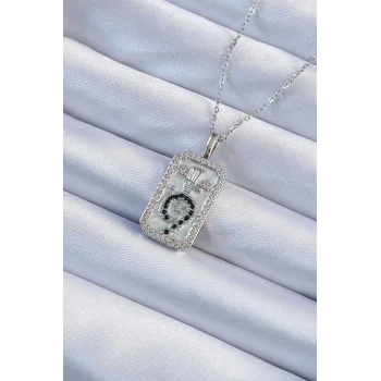 316L Çelik Zincir Gümüş Renk Zirkon Taşlı Minimal Papatya Figürlü Tarot Kolye