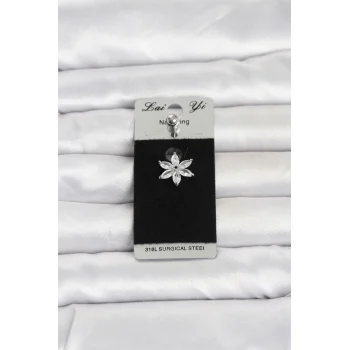 316L Cerrahi Çelik Lotus Model Göbek Piercing