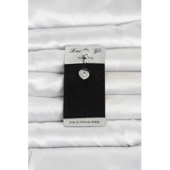 316L Cerrahi Çelik Minimal Kalp Model Göbek Piercing