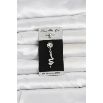 316L Cerrahi Çelik Sallantılı Yılan Model Göbek Piercing