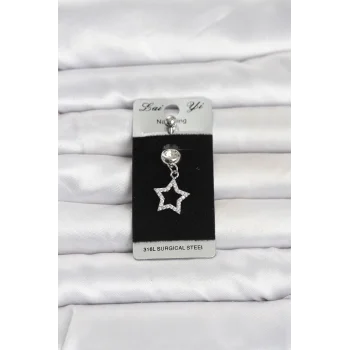 316L Cerrahi Çelik Sallantılı Yıldız Model Göbek Piercing