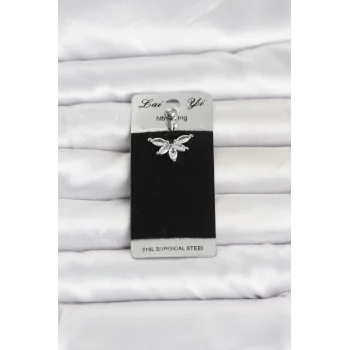 316L Cerrahi Çelik Zirkon Taşlı Göbek Piercing
