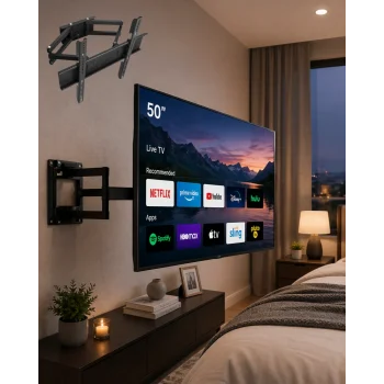 32 55 İnç TV Askı Aparatı Hareketli Duvar Askısı Döner Televizyon Tutucu