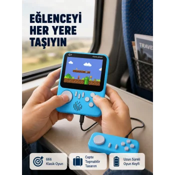 3.5 İnç LCD Ekranlı 666 Oyunlu Taşınabilir Retro Oyun Konsolu