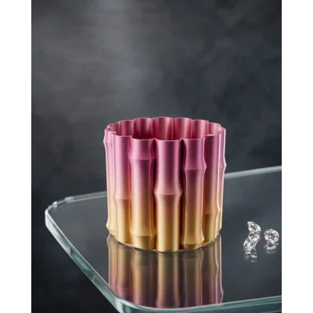 3D Dekoratif Mor Sarı Vazo Modern Tasarım Estetik Ev Aksesuarı