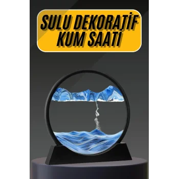 3D Led Işıklı Kum Saati Gece Lambası Hareketli Sulu Kum Saati Dekoratif