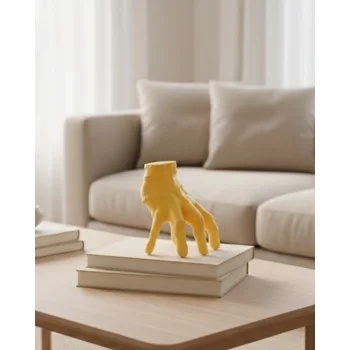 3D Sarı El Tasarım Dekor 17x16 cm Konsol ve Şömine Üstü Aksesuar