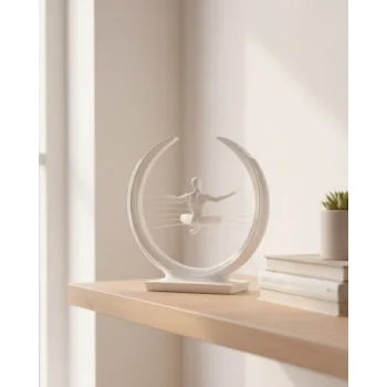 3D Zen Heykeli Modern Ay Tasarımlı Meditasyon Biblosu