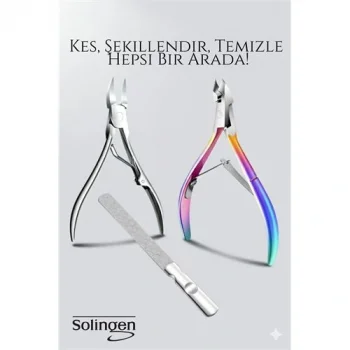 3’lü Paslanmaz Manikür Seti – Tırnak Makası, Et Pens, Kavisli Makas | Evde Profesyonel Bakım