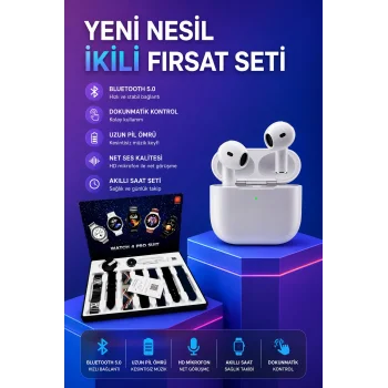 3.Nesil TWS Bluetooth Kulaklık Bluetooth Bağlantılı Akıllı Saat Amoled Ekran Plastik Hasır Kordon
