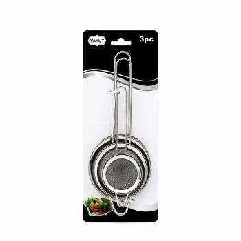 3PCS SET MİNİ= 5-7-8CM TEL SÜZGEÇ METAL ÇERÇECE METAL SAP=8.5-10.5-10.5CM (5047)