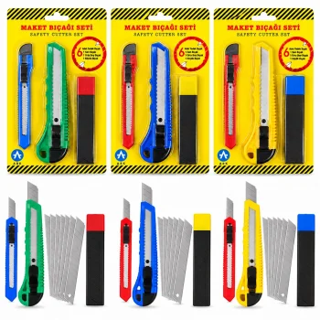 3PCS YEDEKLİ PLASTİK MAKET BIÇAK SETİ (5047)
