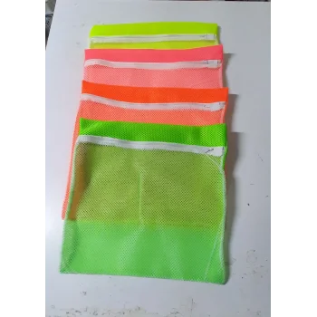 4 Adet 4 Renk  Fermuarlı - Hassas Çamaşır Terlik  Ayakkabı Yı Filesi Büyük Boy