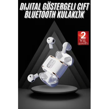 4 Adet Çift Kulaklık Dijital Göstergeli Yüksek Ses Kaliteli Bluetooth Kulaklık