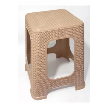 4 Adet Küçük Kahve Kir Tutmaz 30 cm Tabure Hasır Örgü Oturak Alt Kuşaklı Sağlam Dizayn