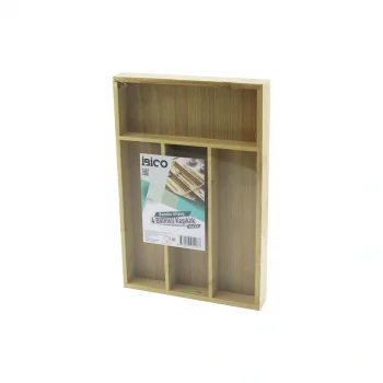 4 BÖLMELİ AHŞAP BAMBU KAŞIKLIK  24X33CM (5047)