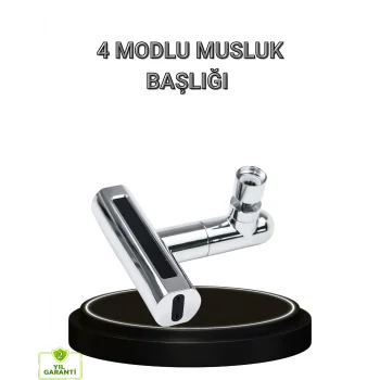 4 Fonksiyonlu Musluk Başlığı 360 Derece Dönebilen ve Su Tasarruflu
