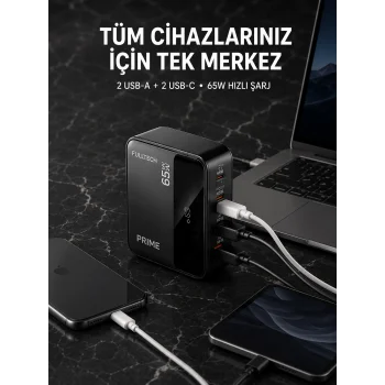 4 Portlu GaN Masaüstü Hızlı Şarj İstasyonu