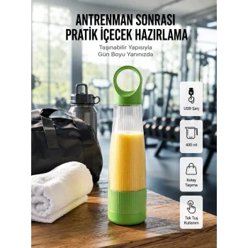 400 ml Kapasiteli Pratik Taşınabilir Meyve Blender