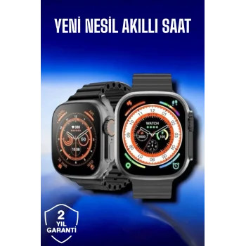 45 MM Gri Kasa Ultra Akıllı Saat Sesli Görüşme, Sağlık Takibi, Suya Dayanıklı