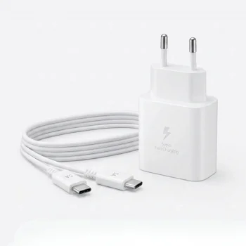 45W Süper Hızlı Şarj Adaptörü USB-C PD 3.0 PPS Fast Charger + 5A Type-C to Type-C Kablo (5047)